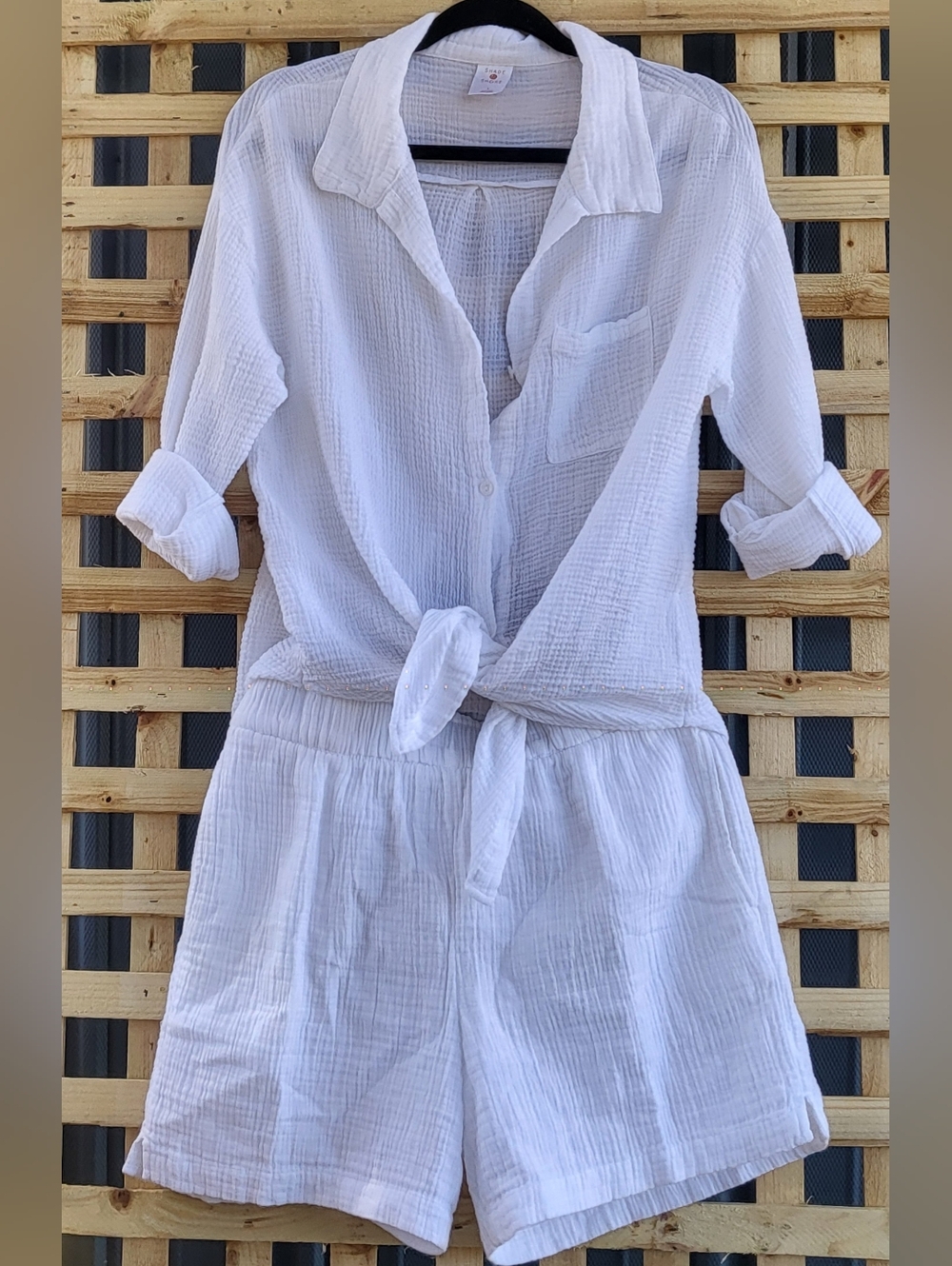 Shade White Textured Gauze Shirt